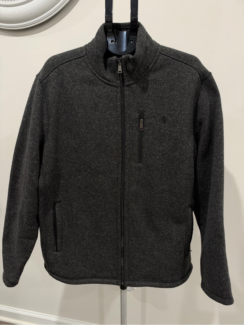 Polo Ralph Lauren men’s fleece mockneck jacket dark grey size XL